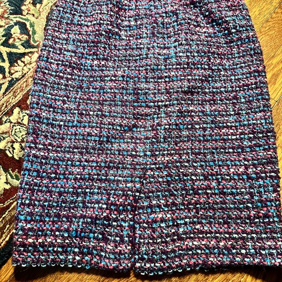 J. Crew No. 2 Pencil skirt, pink/blue/purple multi tweed, women’s size 0 - Picture 3 of 3